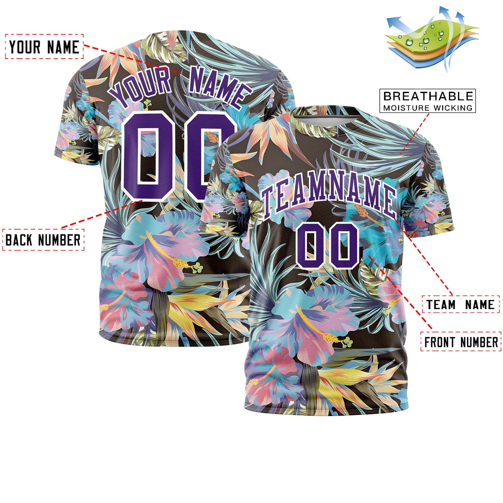 Custom Purple White Graffiti Pattern Hawaiian Style T-shirt| KXKSHOP