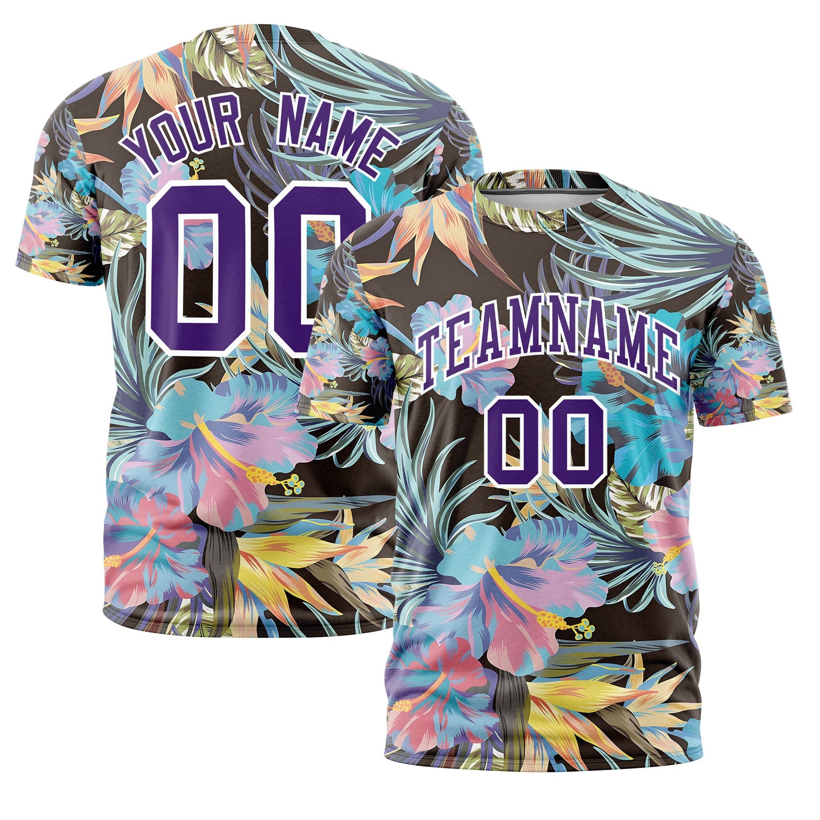 Custom Purple White Graffiti Pattern Hawaiian Style T-shirt| KXKSHOP