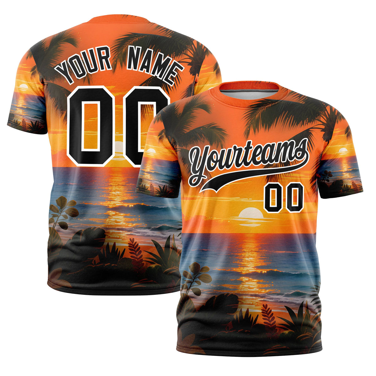 Custom Black White Graffiti Pattern Hawaiian Style T-shirt| KXKSHOP