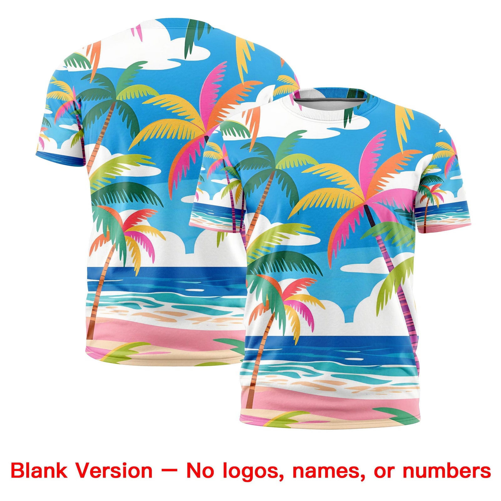 Custom Pink White Graffiti Pattern Hawaiian Style T-shirt| KXKSHOP