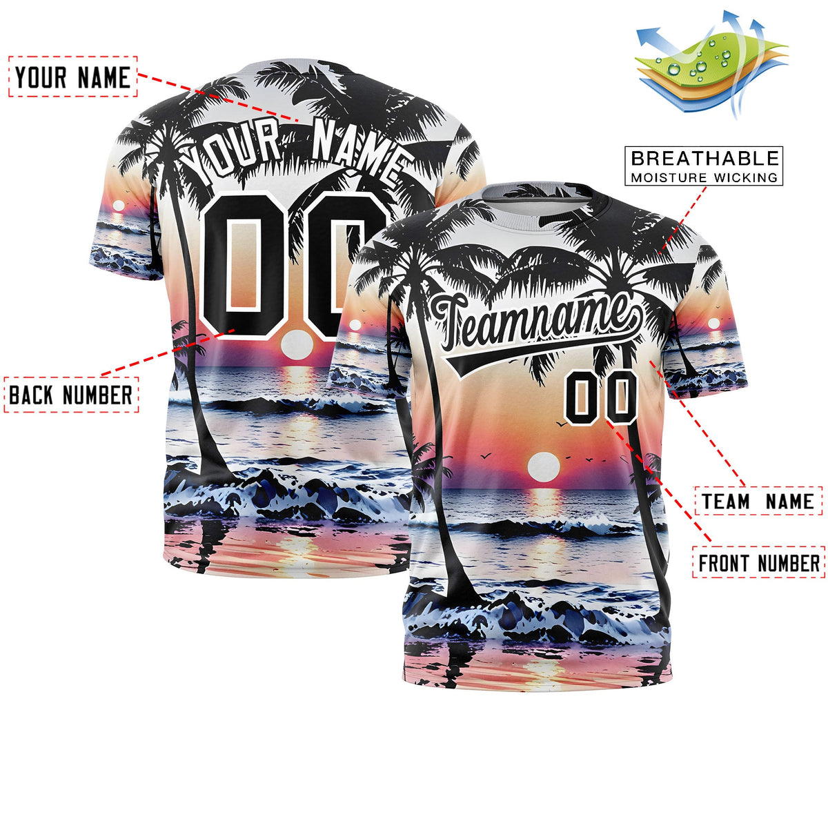 Custom Black White Graffiti Pattern Hawaiian Style T-shirt| KXKSHOP