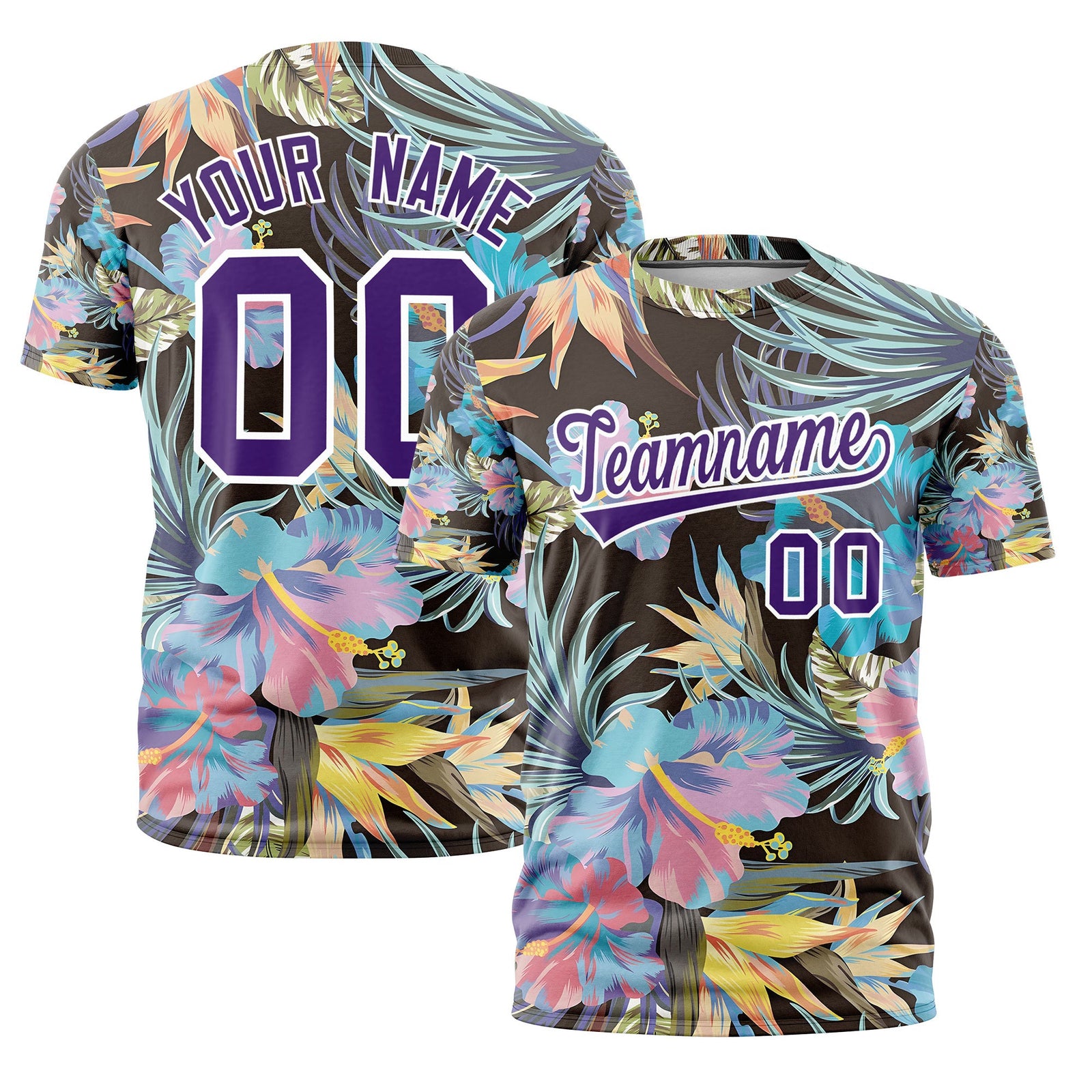 Custom Purple White Graffiti Pattern Hawaiian Style T-shirt| KXKSHOP