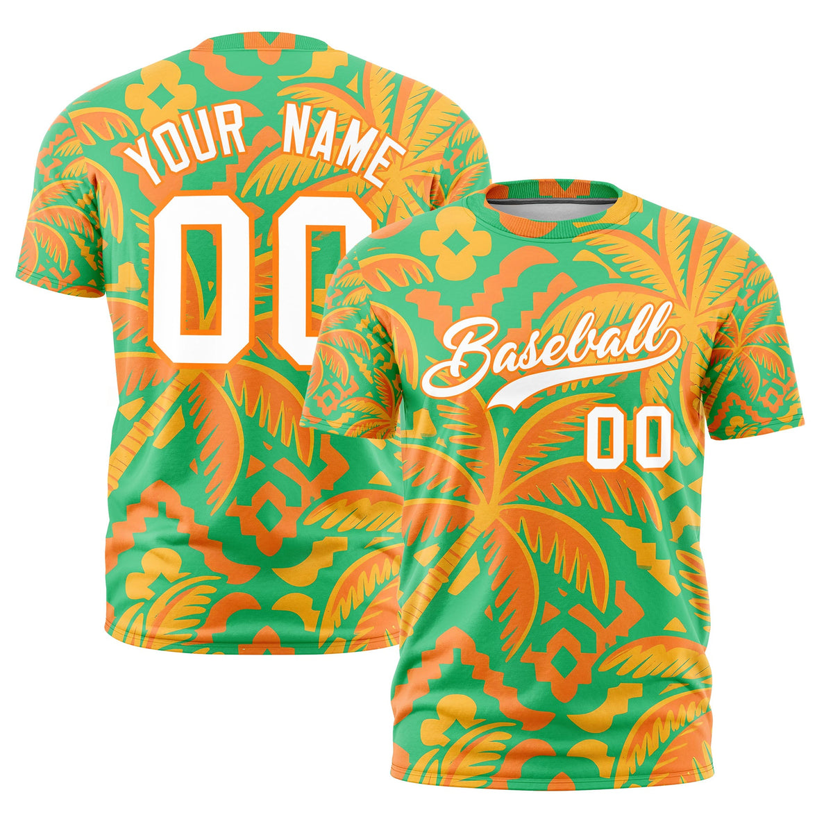 Custom White Orange Graffiti Pattern Hawaiian Style T-shirt| KXKSHOP