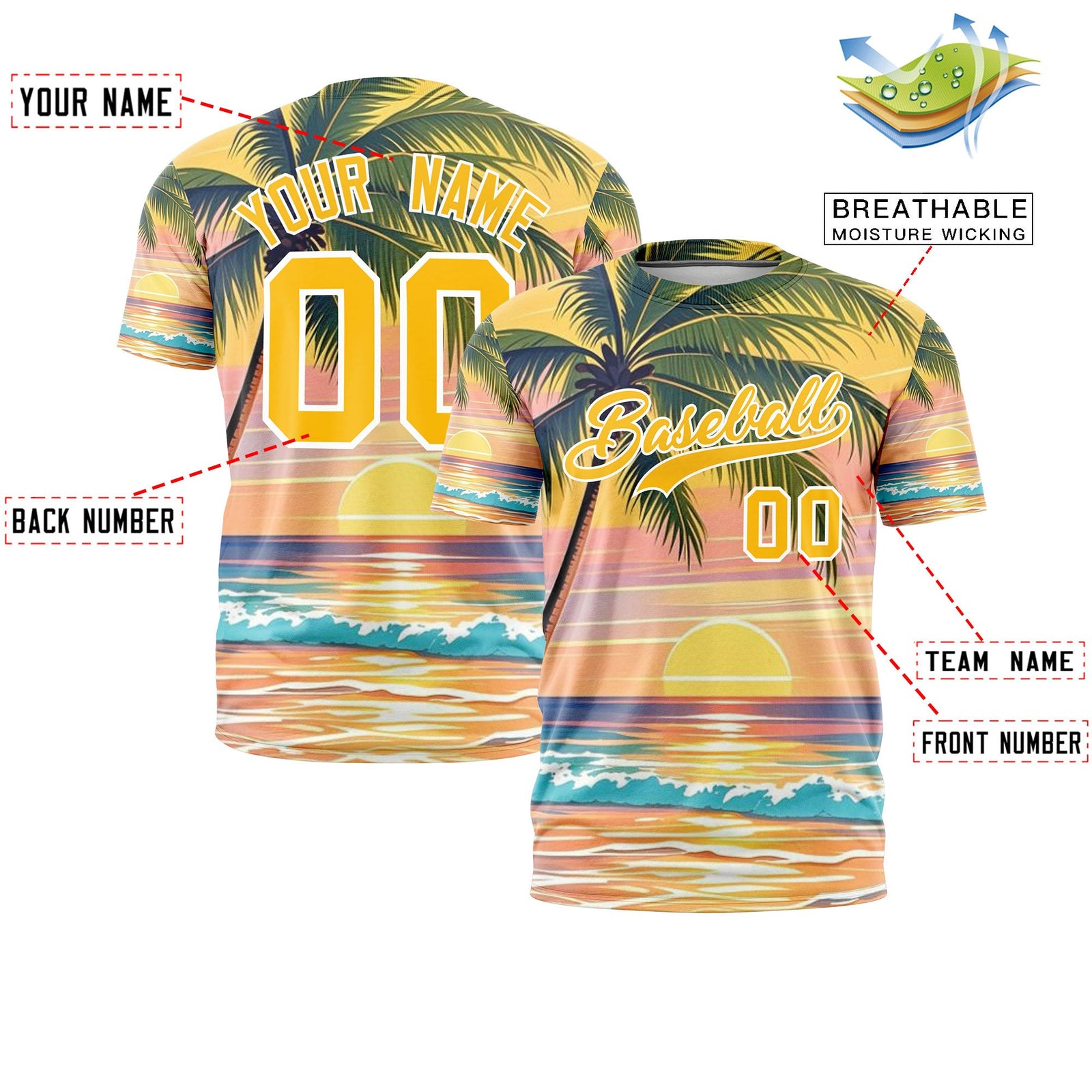 Custom Yellow White Graffiti Pattern Hawaiian Style T-shirt| KXKSHOP