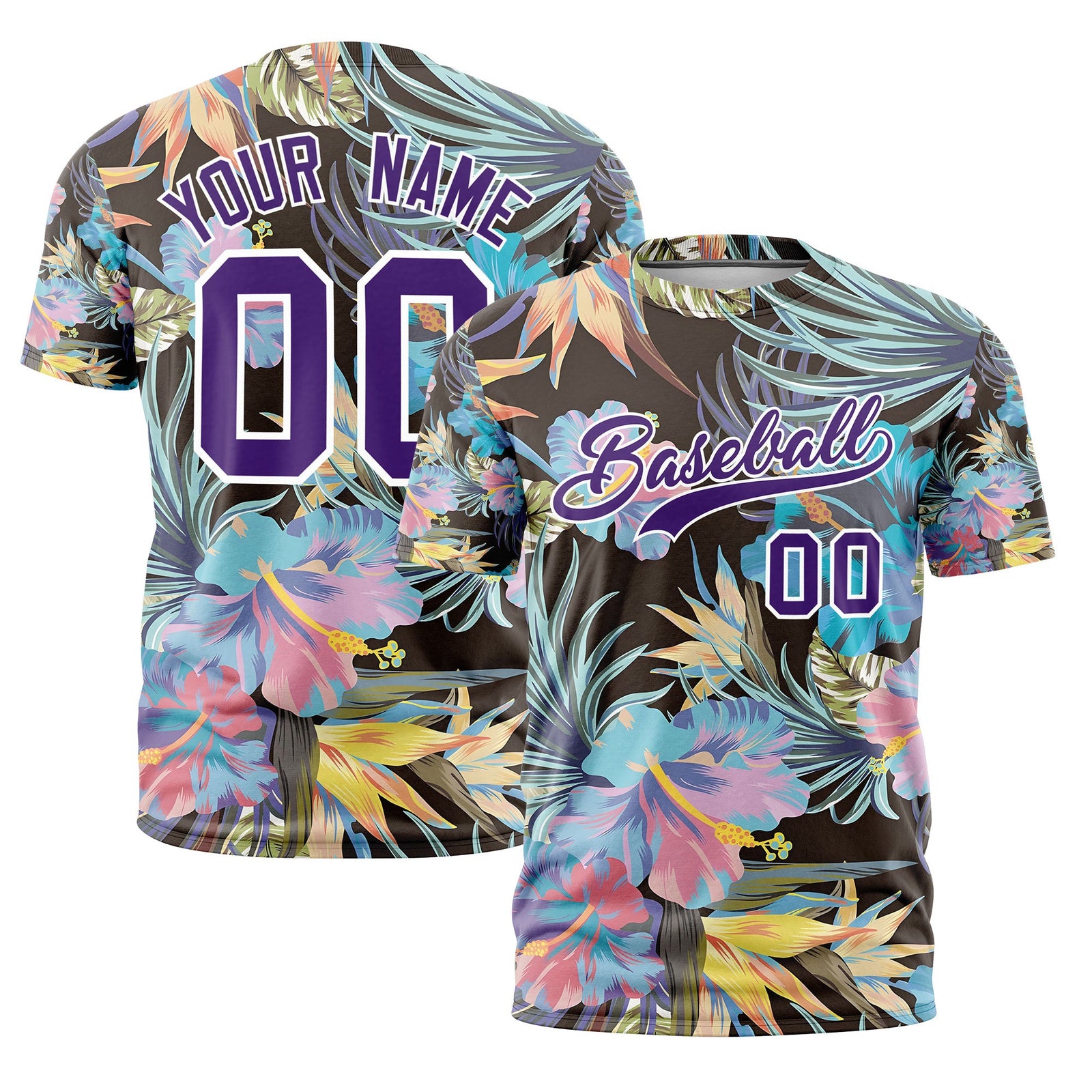 Custom Purple White Graffiti Pattern Hawaiian Style T-shirt| KXKSHOP