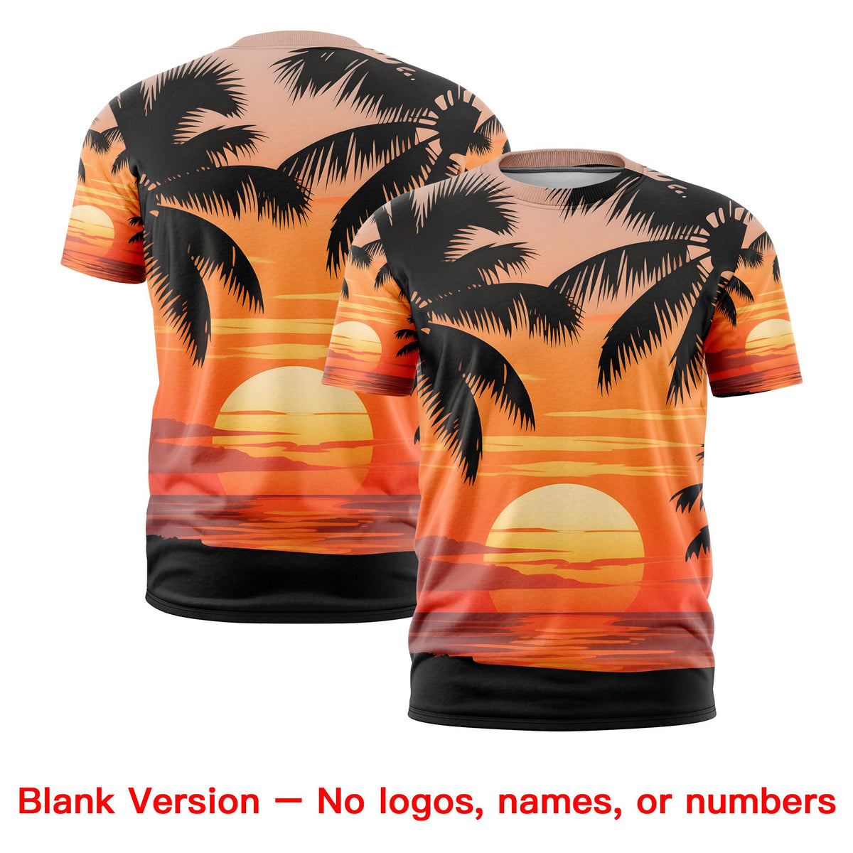 Custom Black Orange Graffiti Pattern Hawaiian Style T-shirt| KXKSHOP