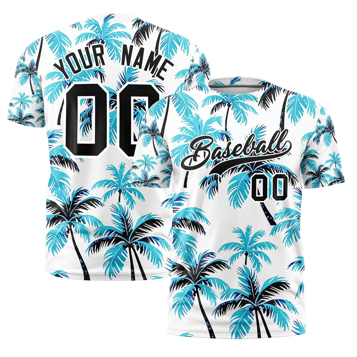 Custom Black White Graffiti Pattern Hawaiian Style T-shirt| KXKSHOP