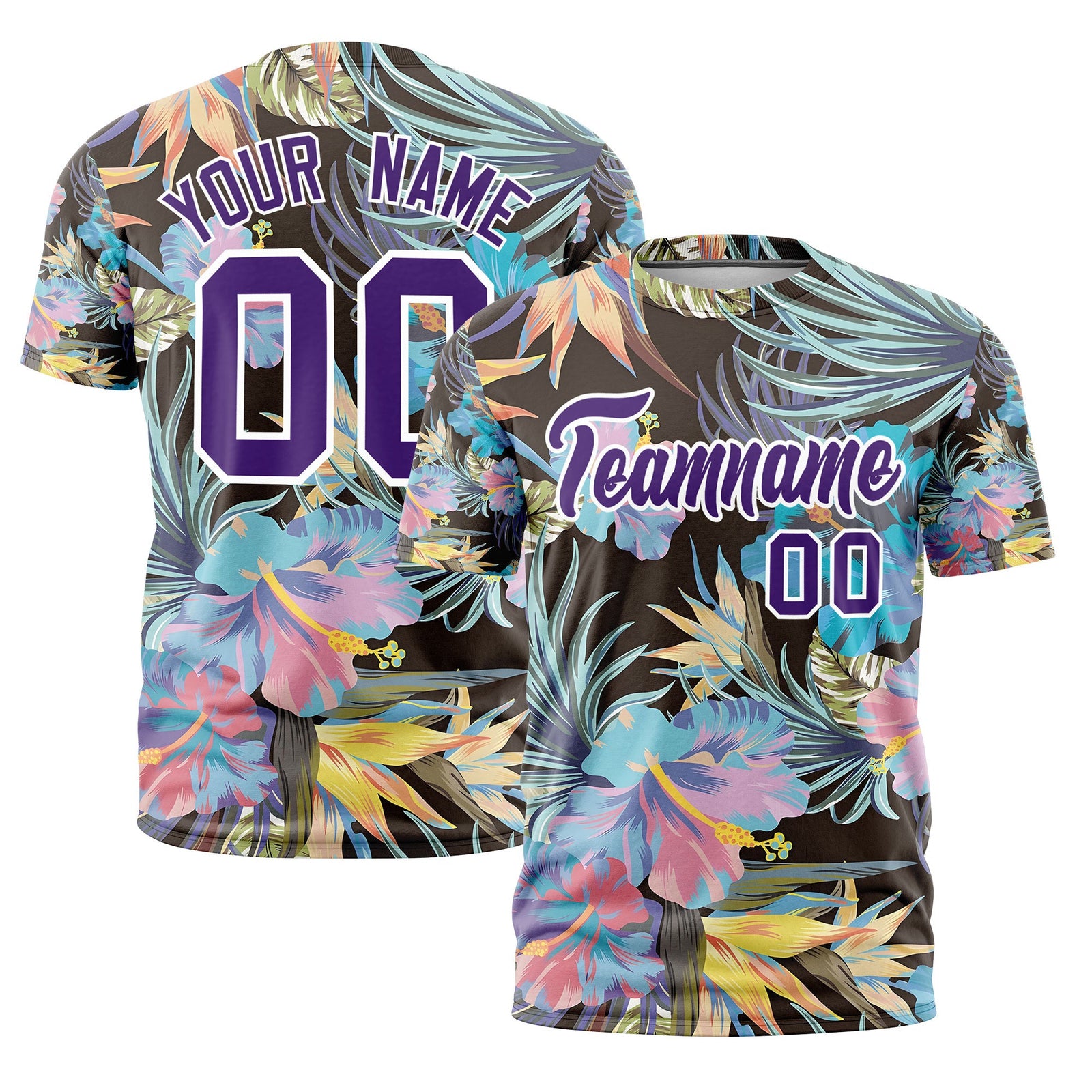 Custom Purple White Graffiti Pattern Hawaiian Style T-shirt| KXKSHOP