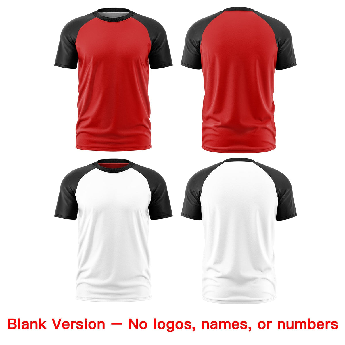 Custom Red Black White Reversible Raglan Sleeves Quick Dry T-shirt| KXKSHOP