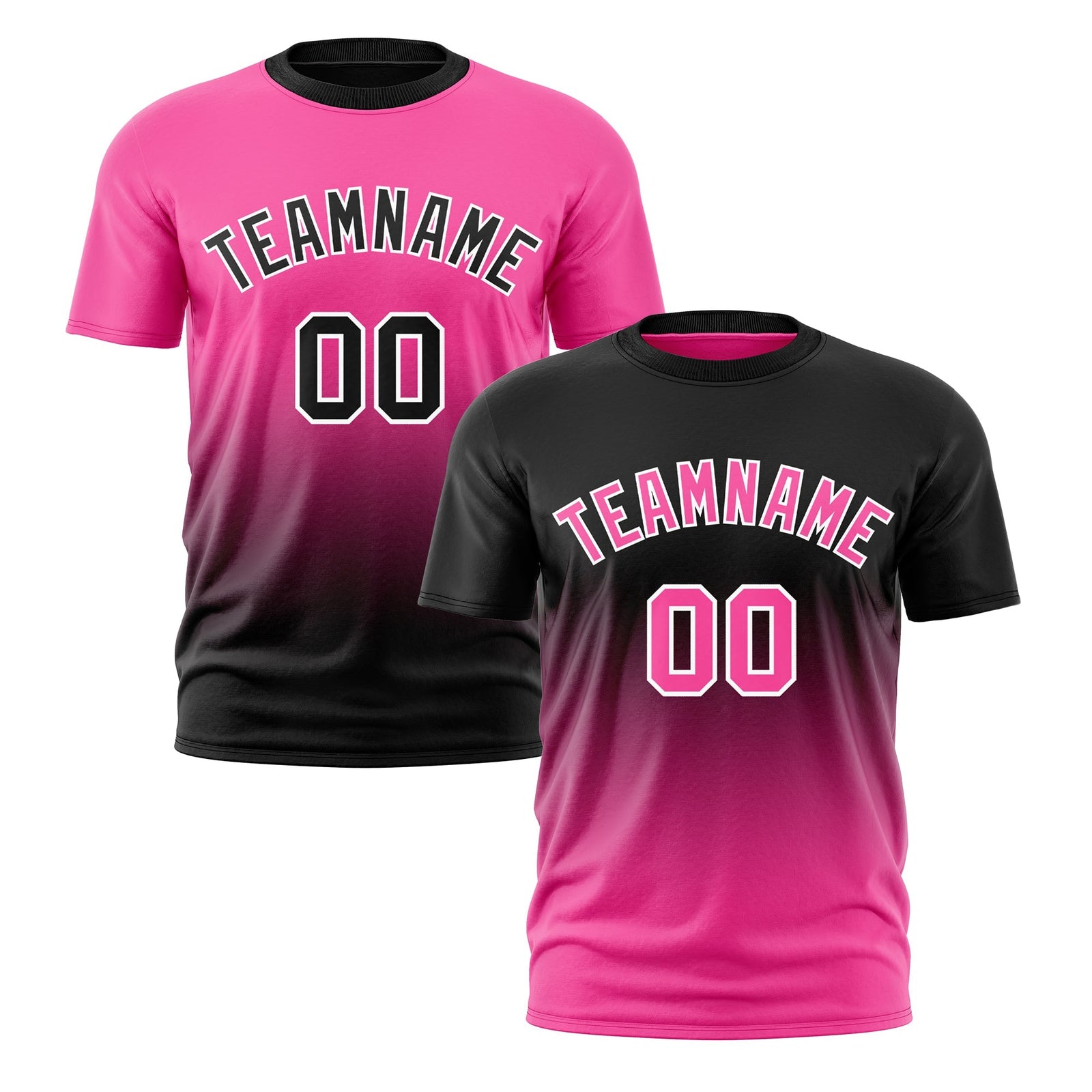 Custom Pink Black Gradient Fashion Reversible Quick Dry T-shirt| KXKSHOP