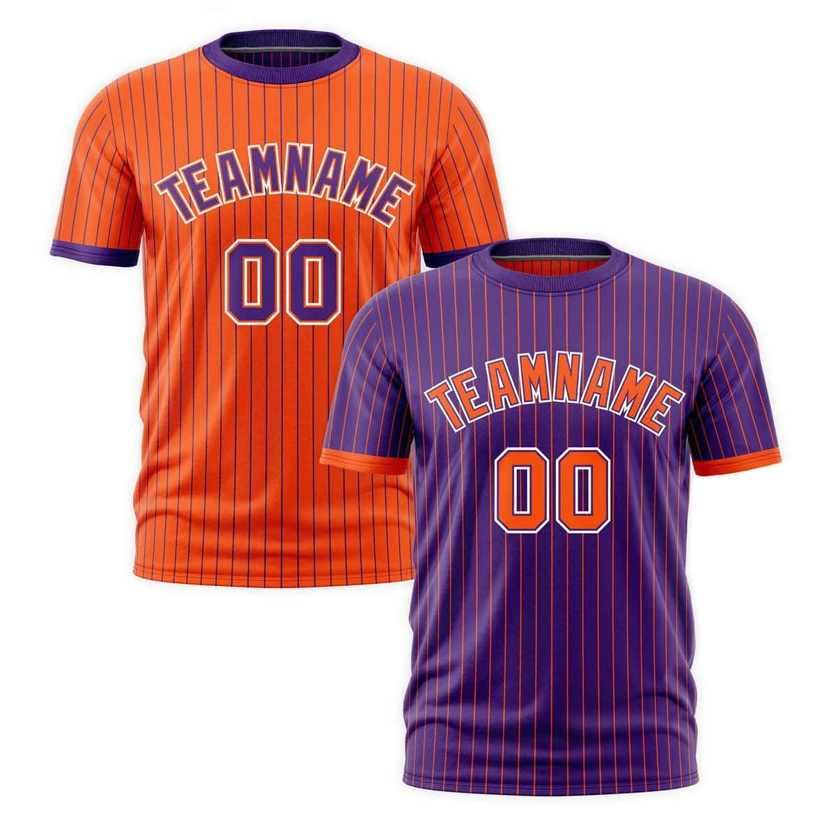 Custom Orange Purple White Reversible Stripe Fashion T-shirt| KXKSHOP