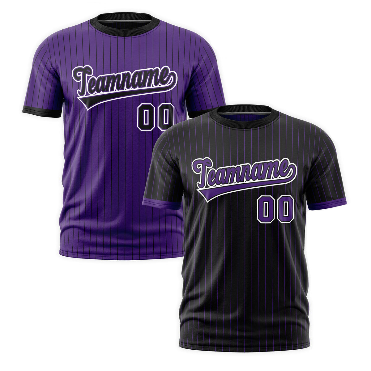 Custom Purple Black White Reversible Stripe Fashion T-shirt| KXKSHOP