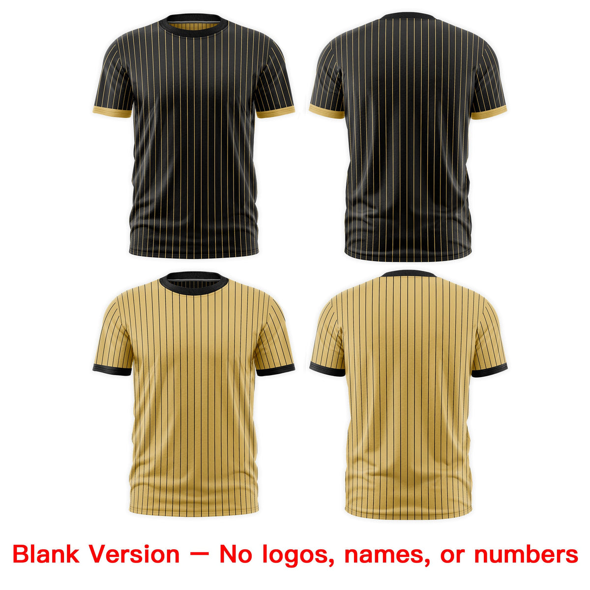 Custom Old Gold Black White Reversible Stripe Fashion T-shirt| KXKSHOP