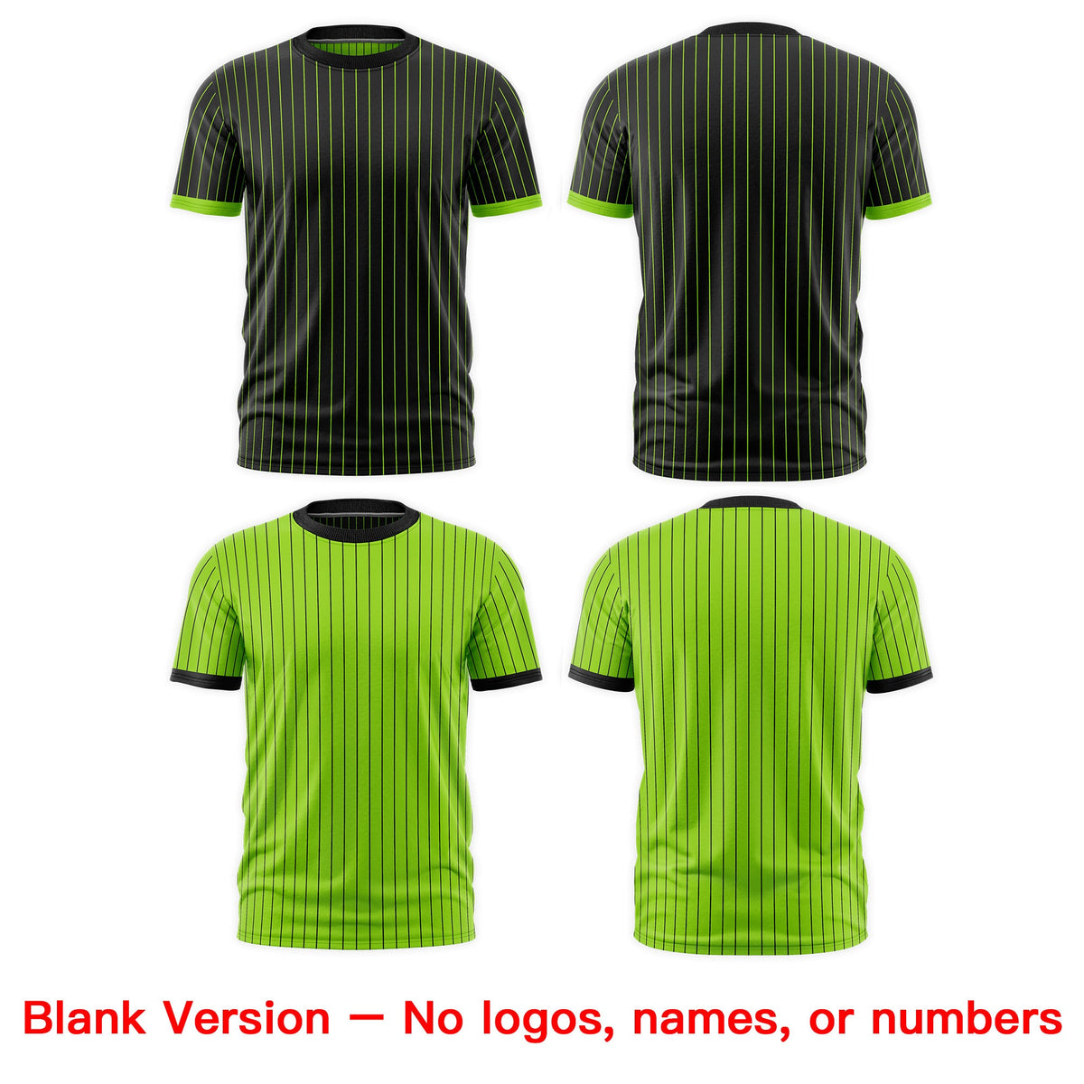 Custom Neon Green Black White Reversible Stripe Fashion T-shirt| KXKSHOP