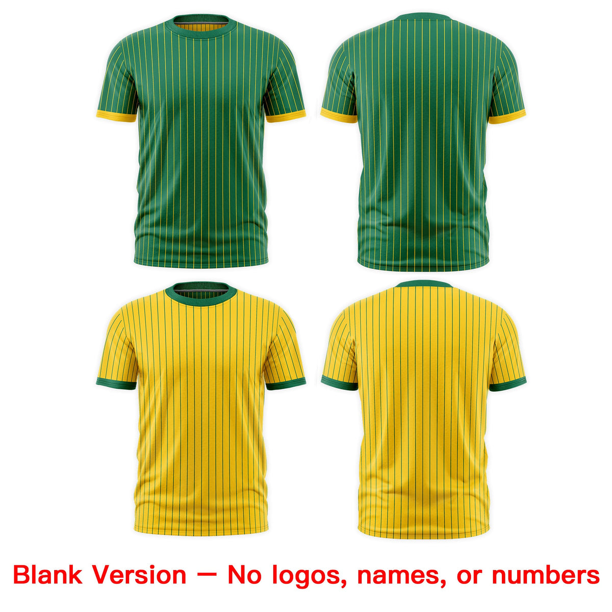 Custom Gold Kelly Green White Reversible Stripe Fashion T-shirt| KXKSHOP
