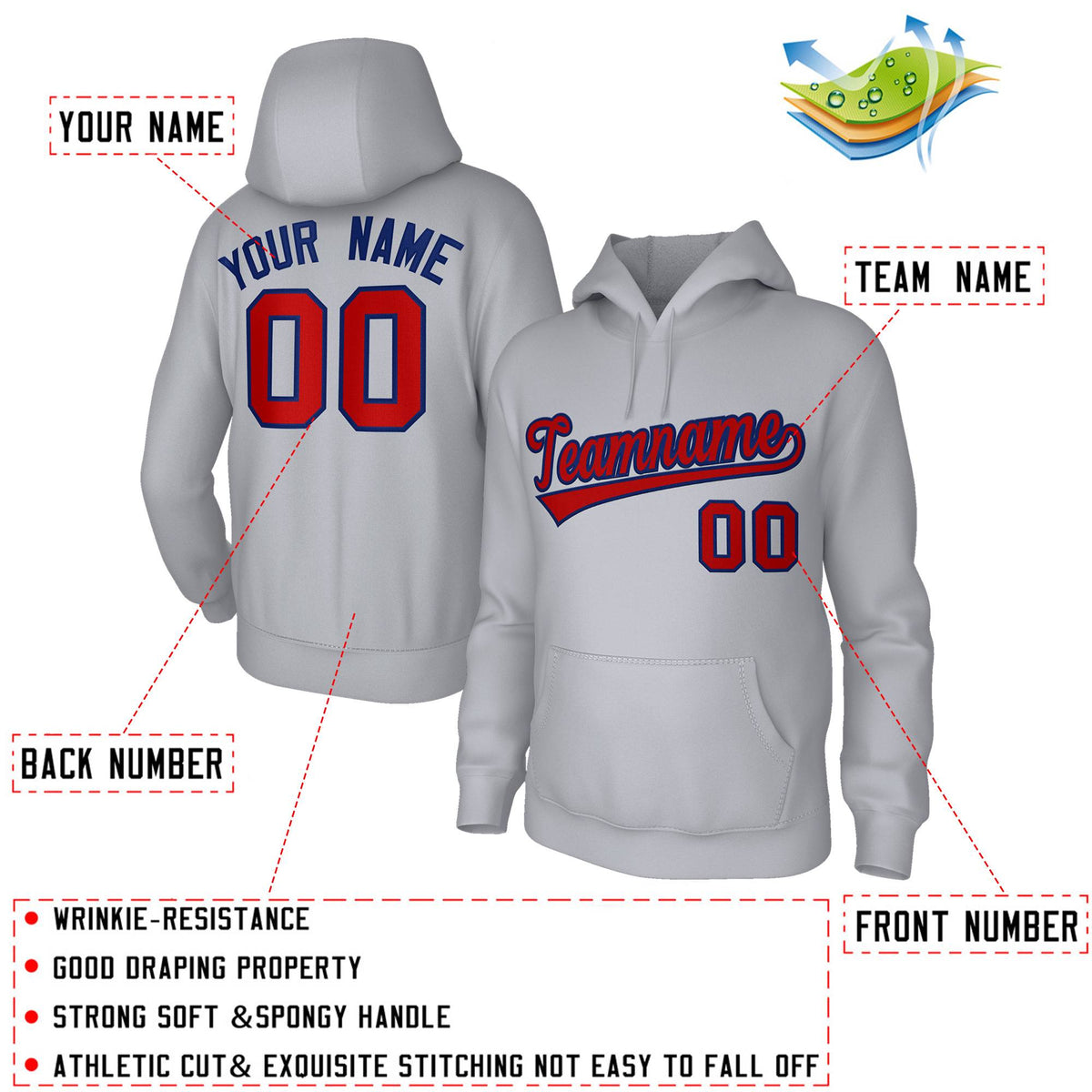 Custom Classic Style Hoodie Game Grey Training Uniform
