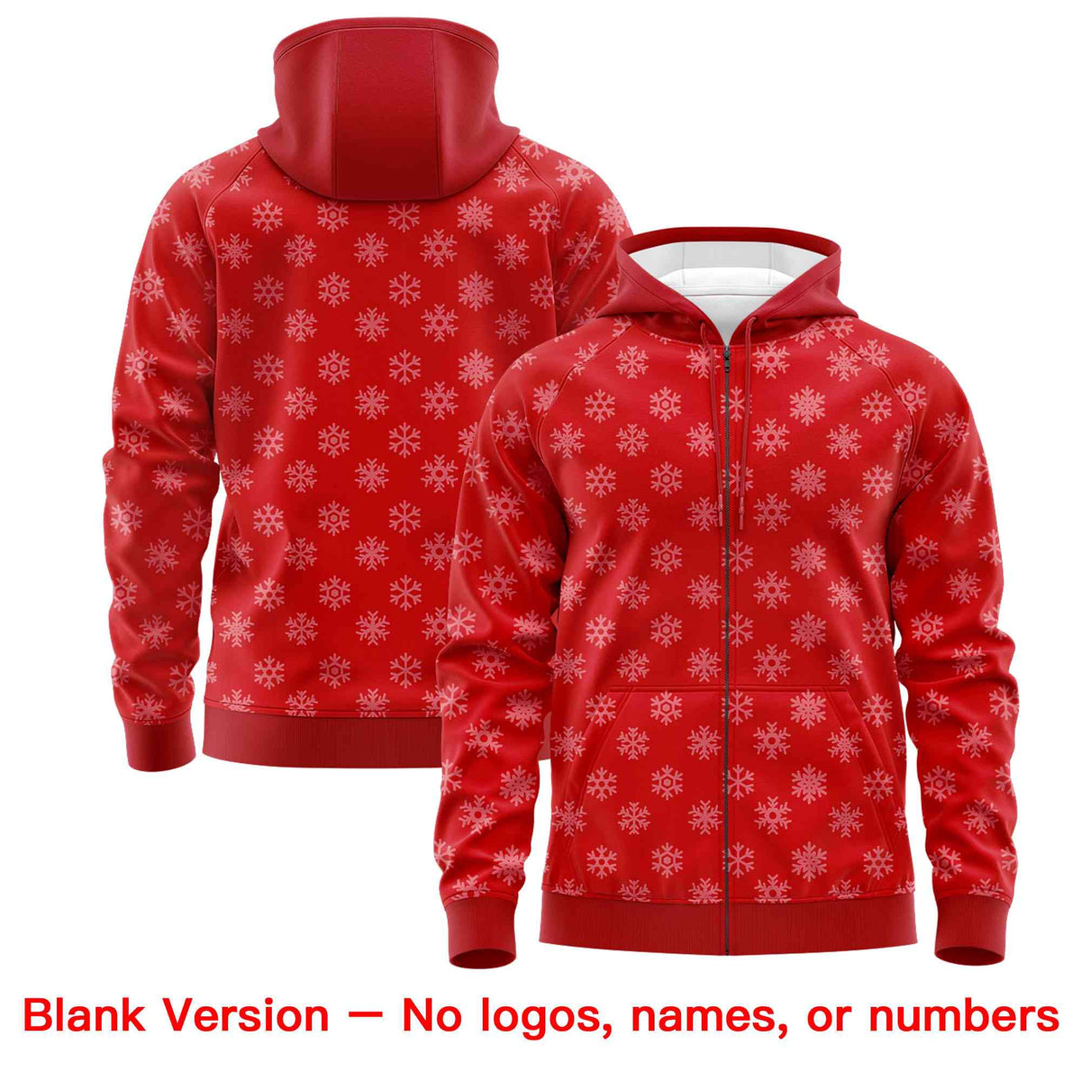Custom Red Kelly Green Christmas Graffiti Pattern Athletic Full-Zip Hoodie| KXKSHOP