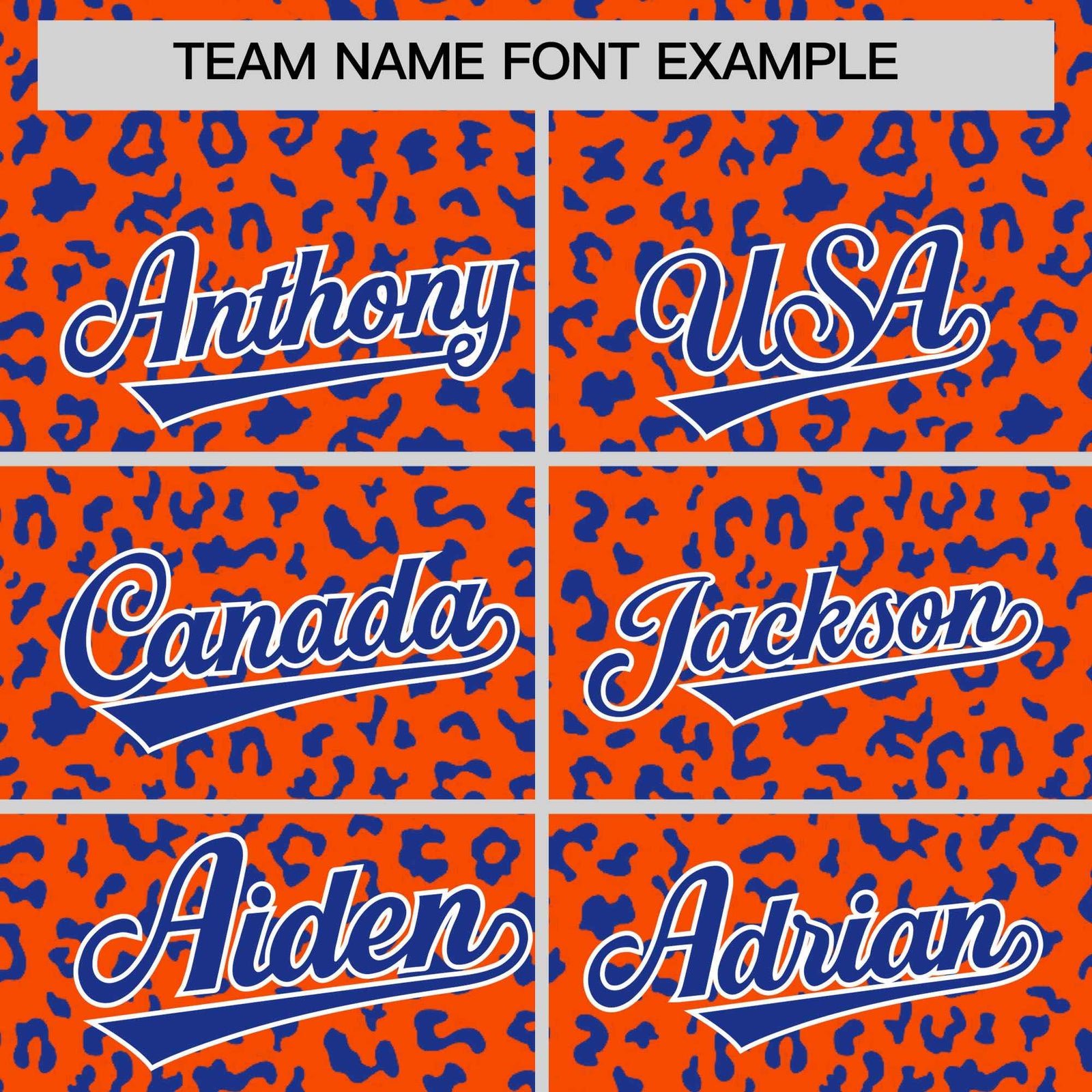 Custom Orange Royal Varsity Full-Zip Letterman Leopard Print Hoodie Jacket
