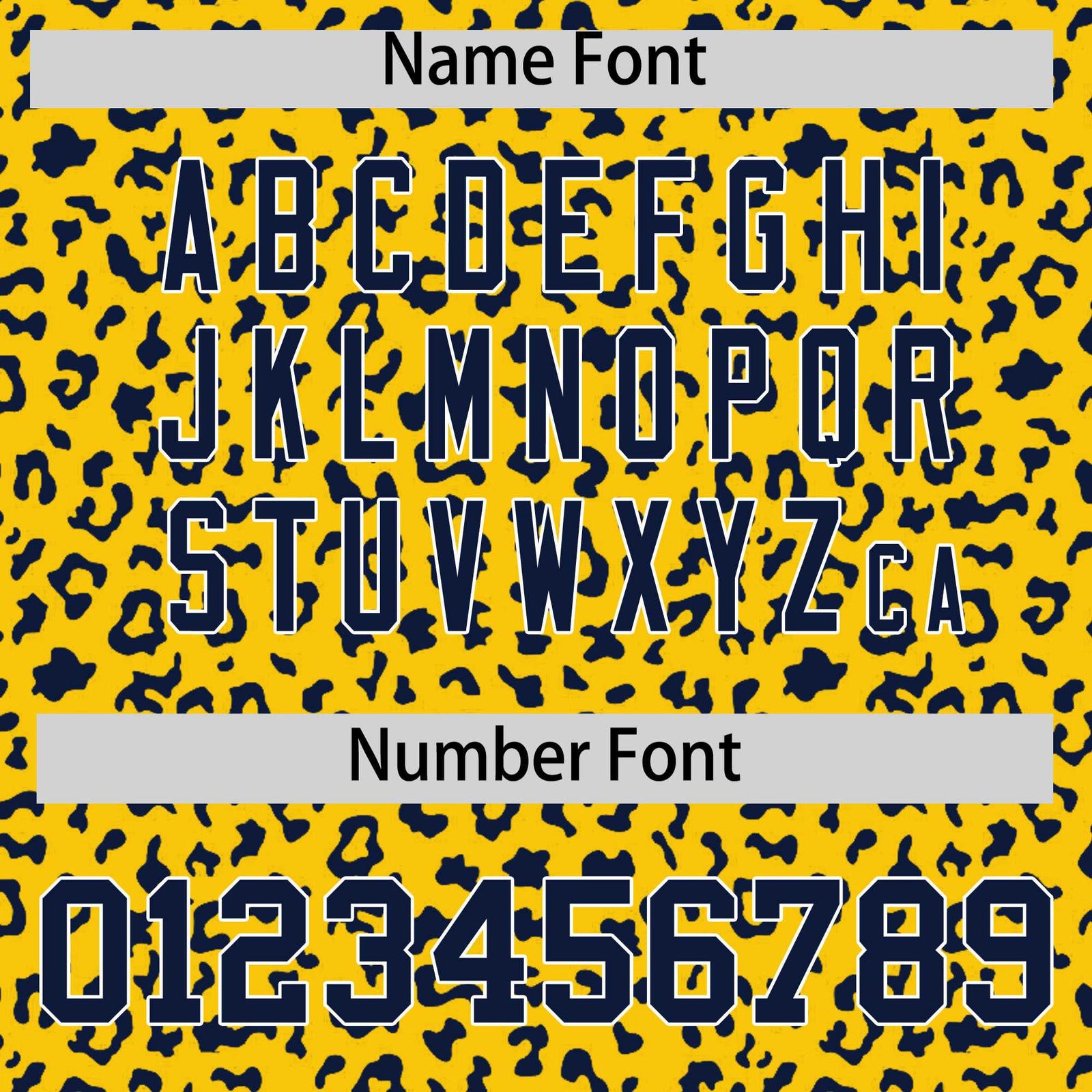 Custom Gold Navy Varsity Full-Zip Letterman Leopard Print Hoodie Jacket