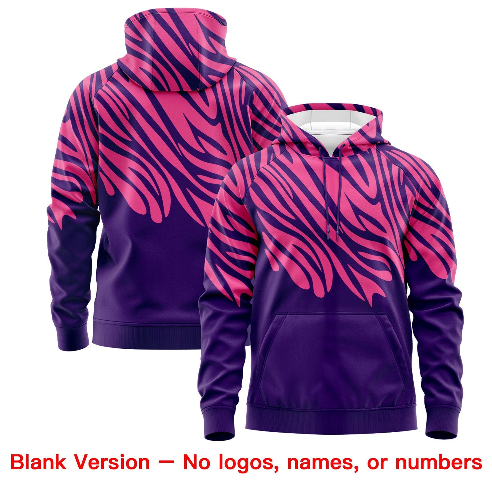 Custom Pink Purple Leopard Print Pullover Sweatshirt Hoodie| KXKSHOP