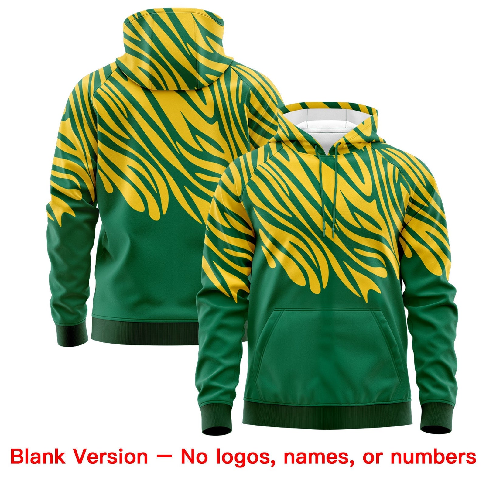 Custom Gold Kelly Green Leopard Print Pullover Sweatshirt Hoodie| KXKSHOP