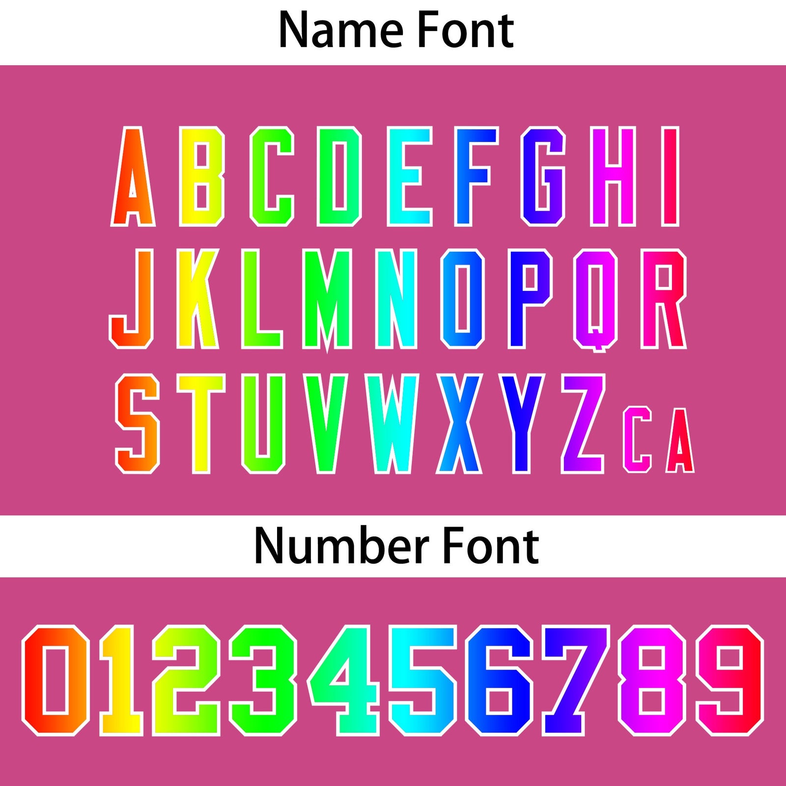 Custom Pink Personalized Rainbow Color Font Team Pullover Sweatshirt Hoodie
