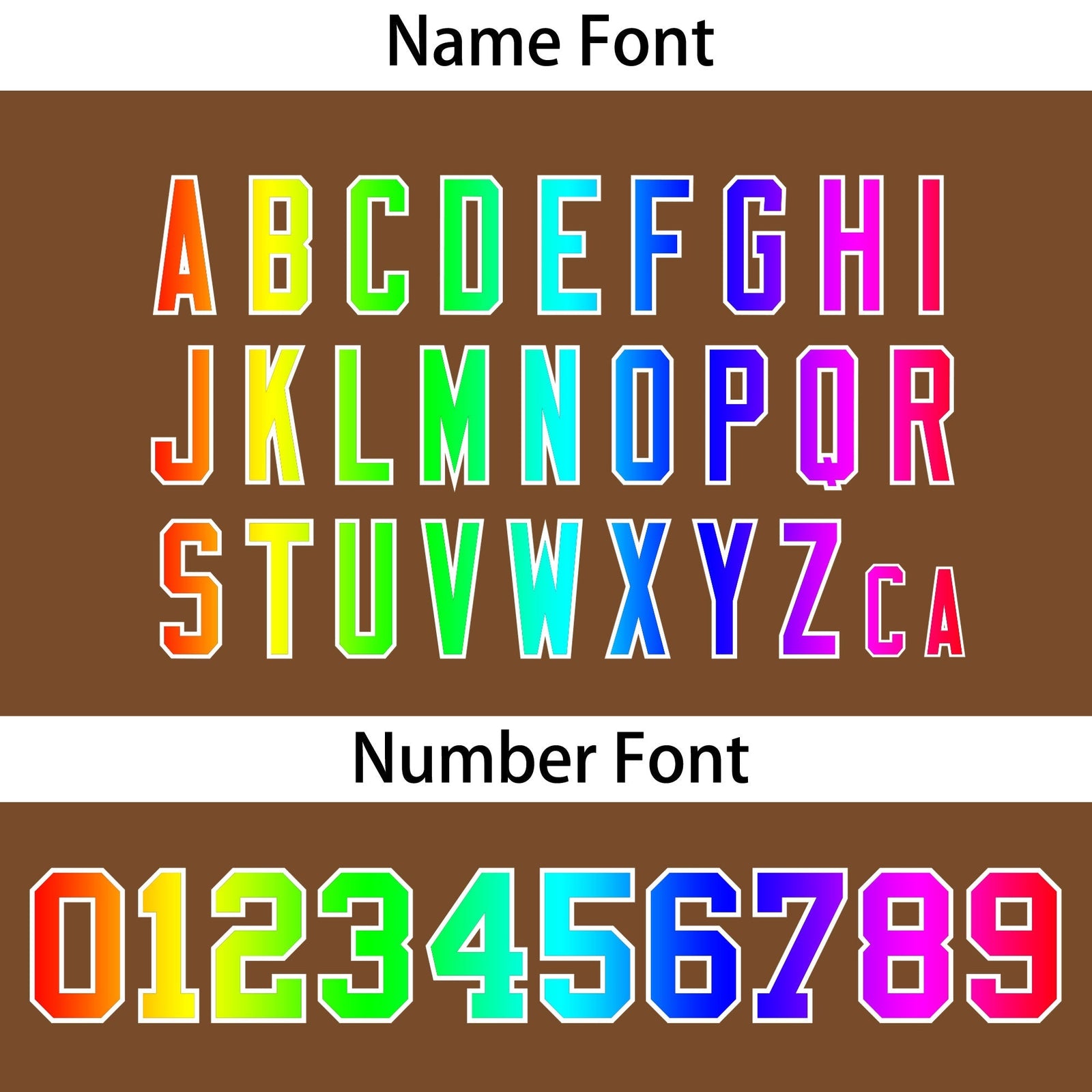 Custom Brown Personalized Rainbow Color Font Team Pullover Sweatshirt Hoodie