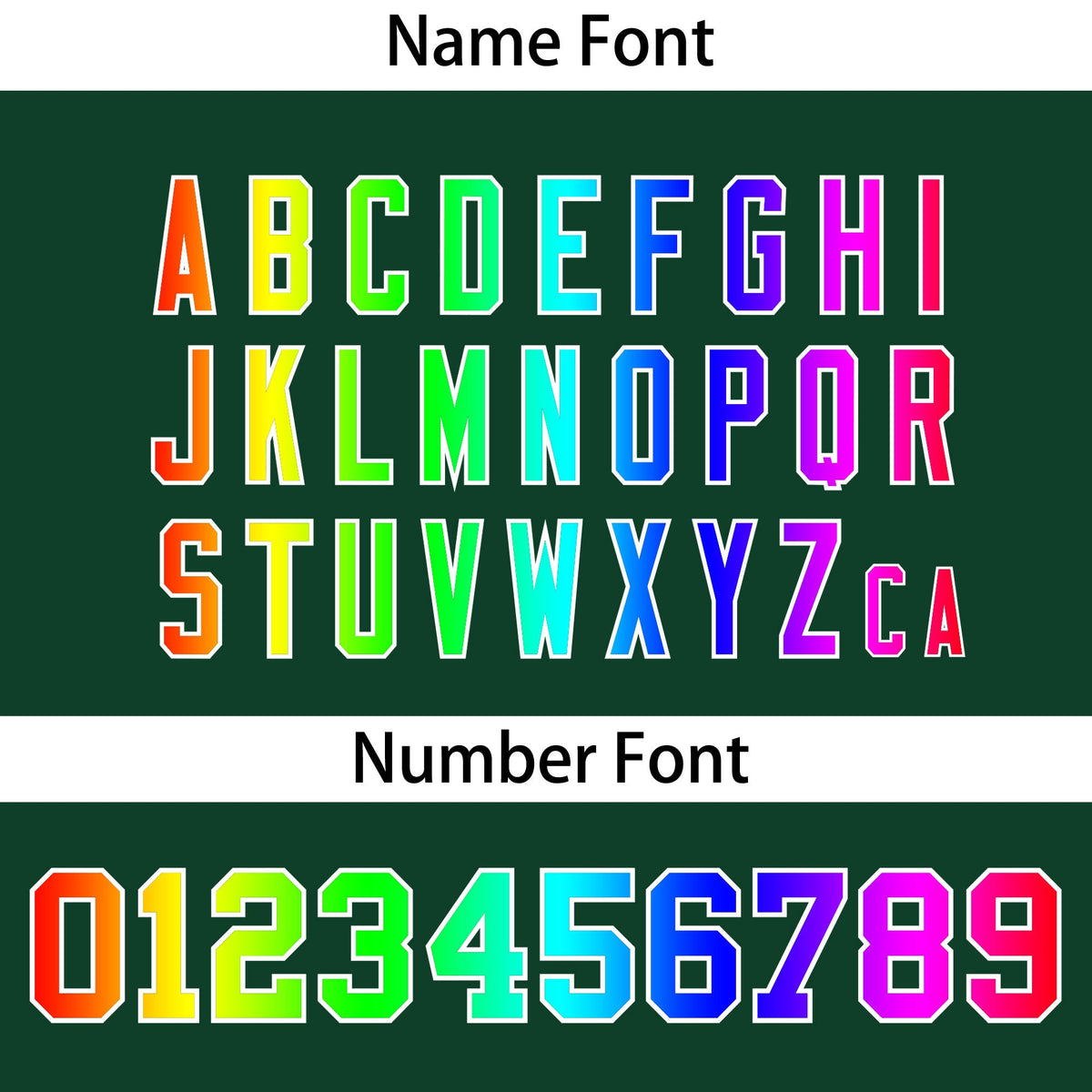 Custom Green Personalized Rainbow Color Font Team Pullover Sweatshirt Hoodie