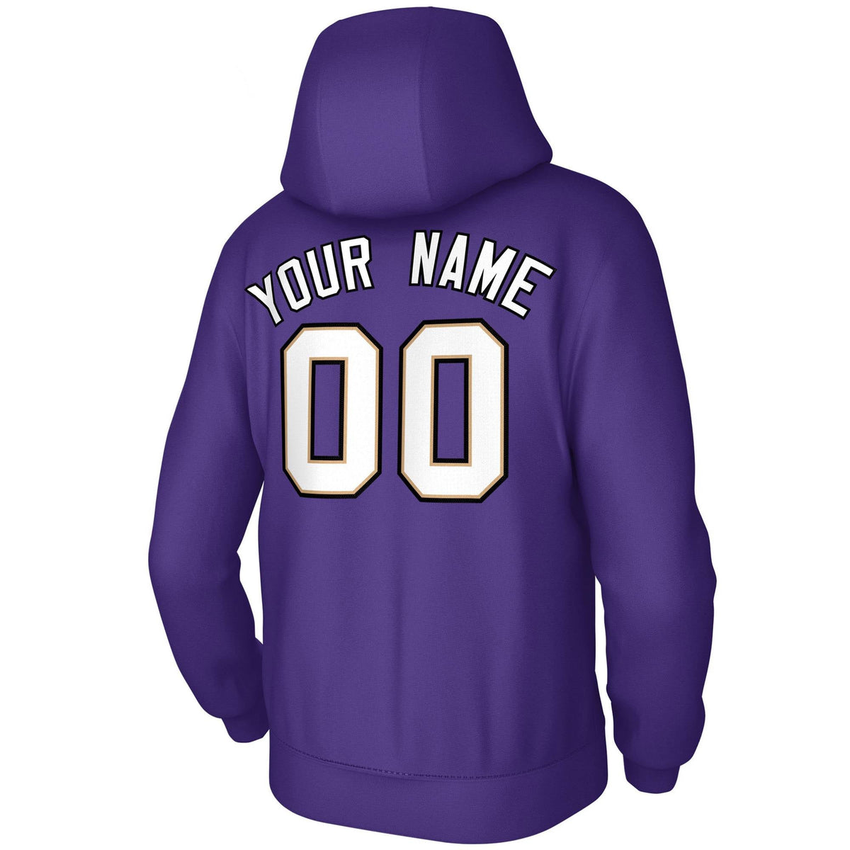 Custom Purple White-Old Gold-Black Classic Style Sweatshirts Uniform Pullover Hoodie