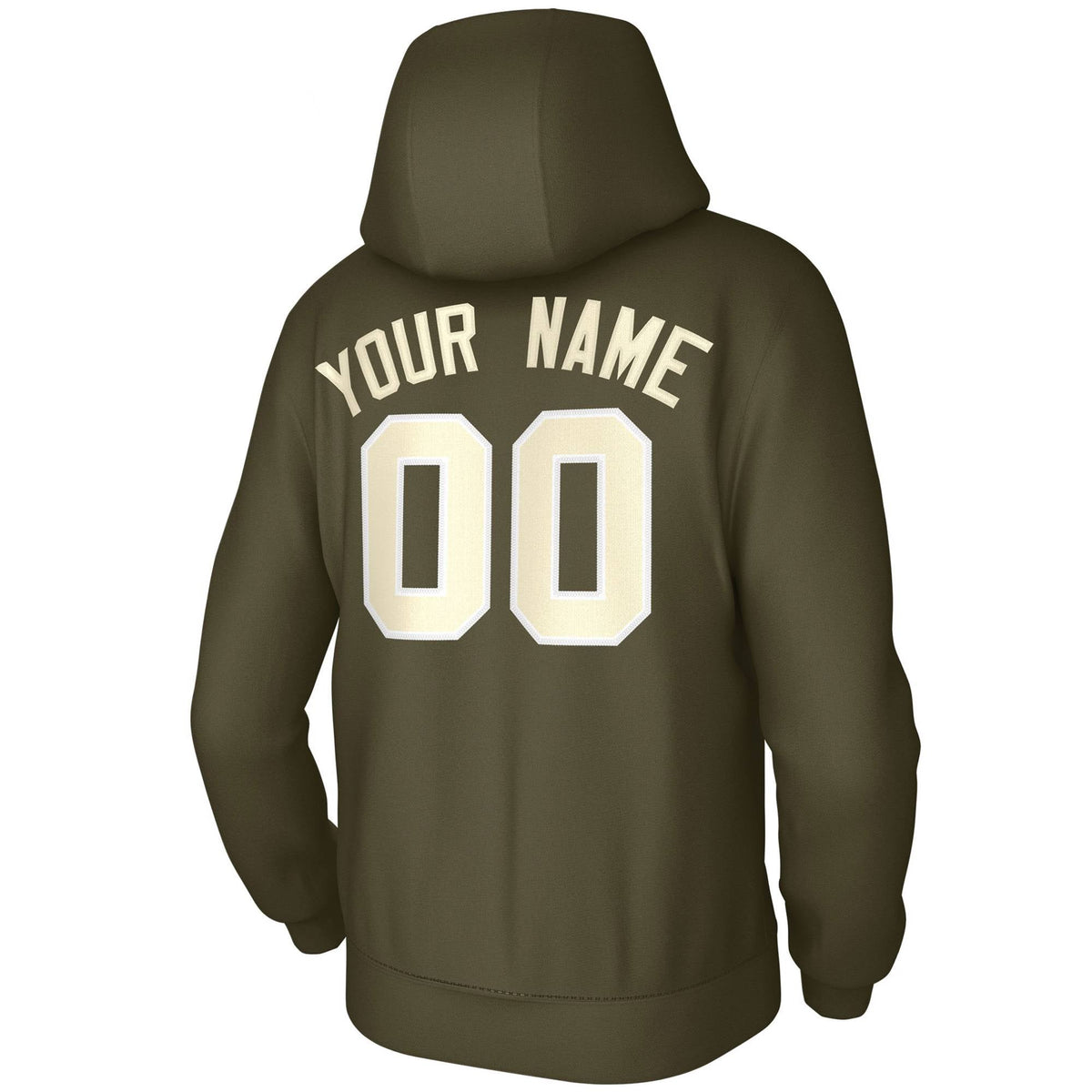 Custom Olive Cream Classic Style Personalized Uniform Pullover Hoodie