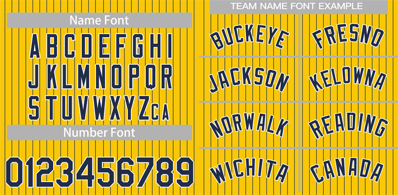 Custom Yellow Navy-White Stripe Fashion Authentic Baseball Jersey