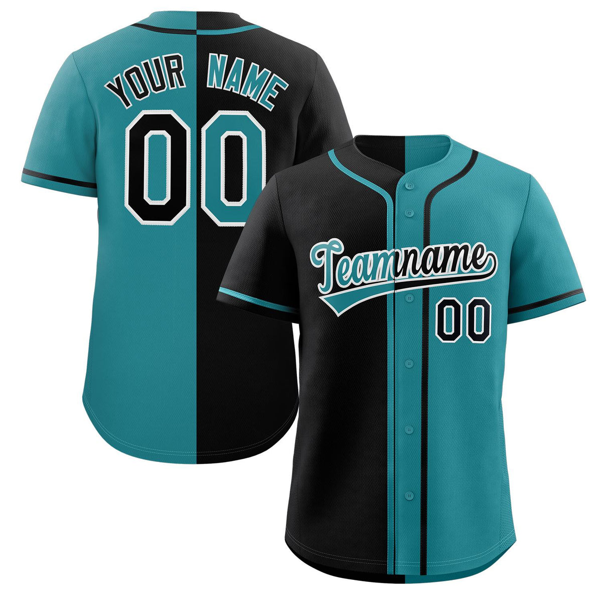 aqua &amp; black baseball jersey