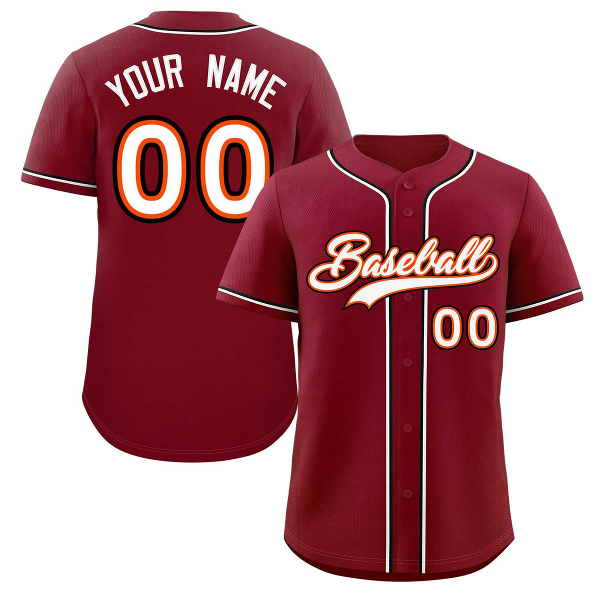 Custom Crimson White-Black Classic Style Authentic Baseball Jersey