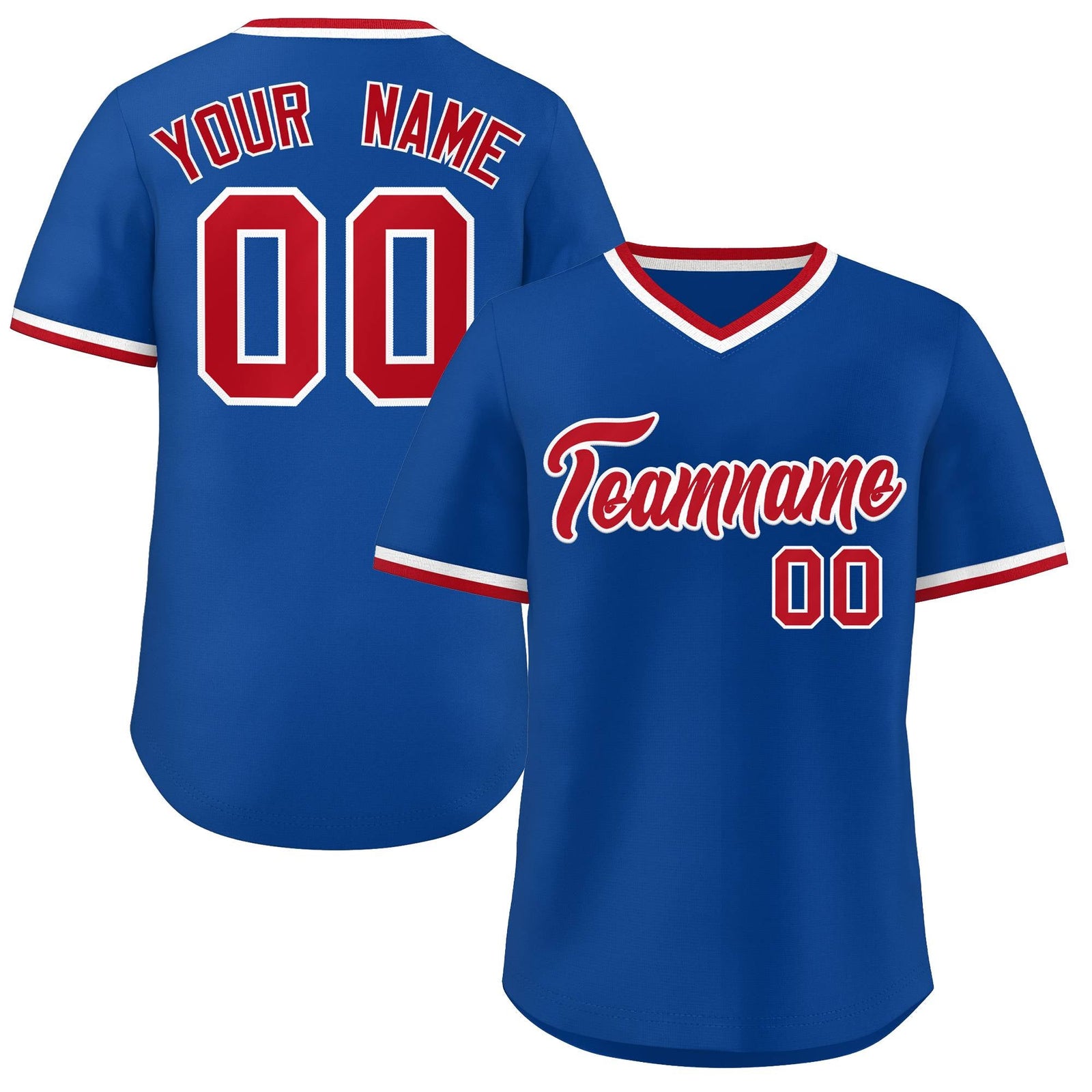 Custom Royal Red-White Orange Classic Style Outdoor Authentic Pullover Baseball Jersey