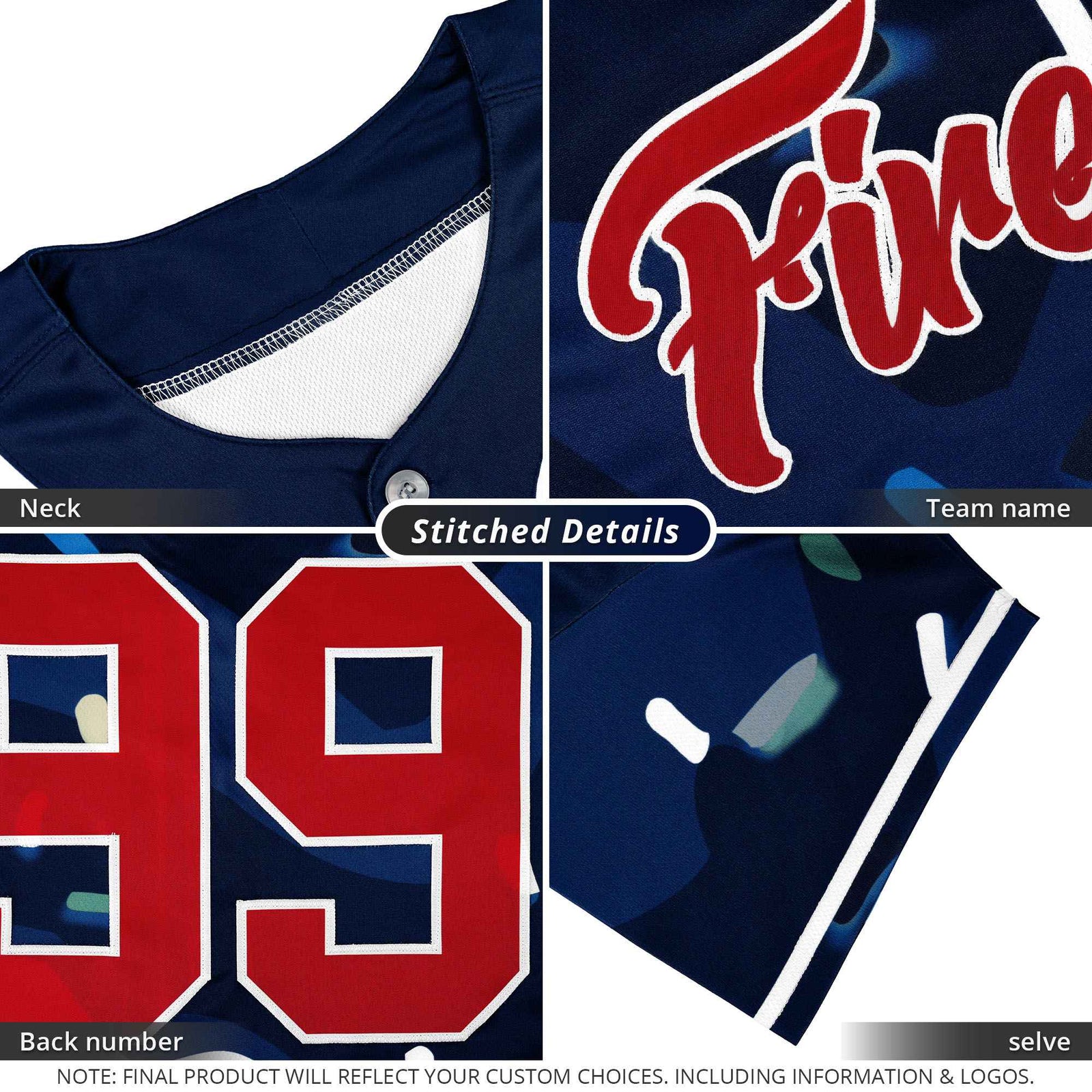 Custom Royal Ice Cream Cone Graffiti Pattern Fashion Authentic Baseball Jersey