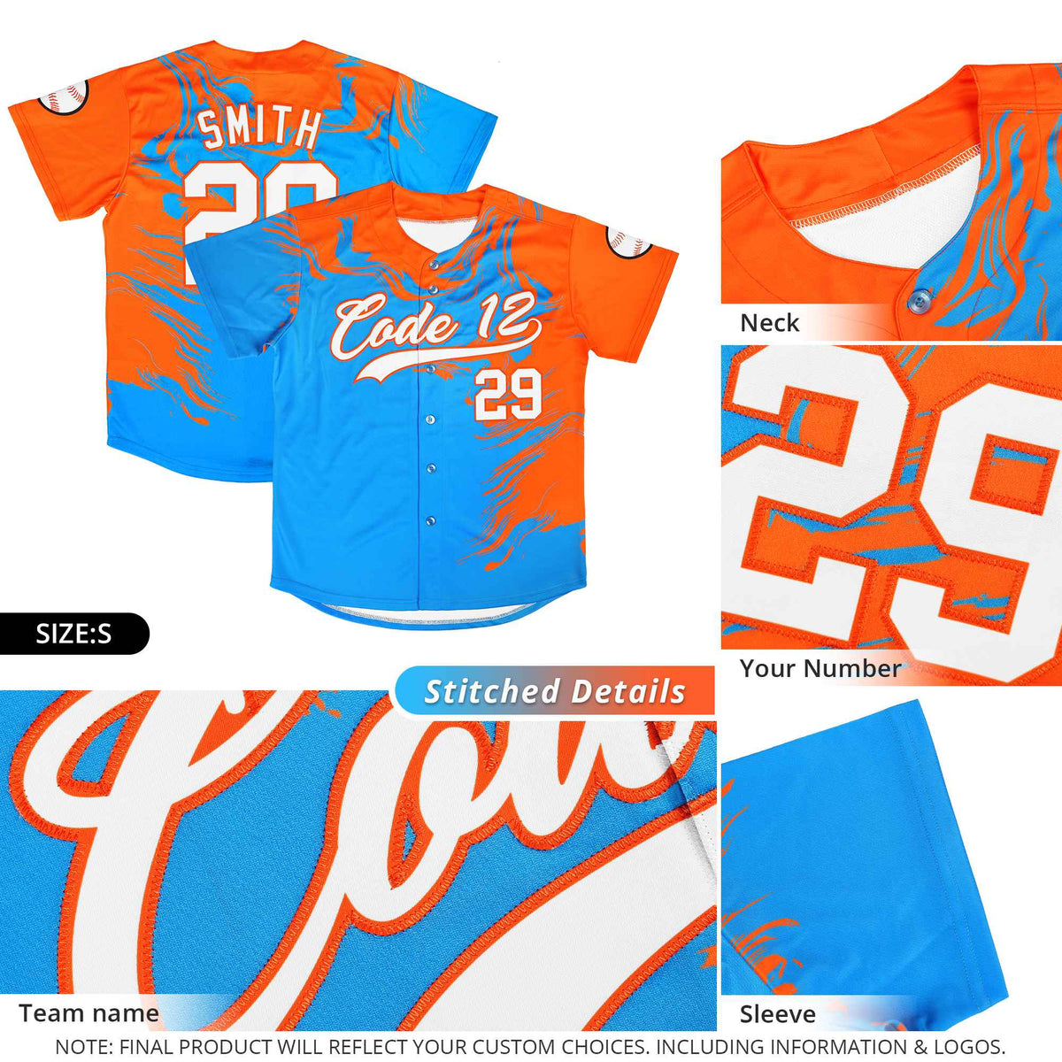Custom Aqua Purple Personalized Ink Pattern Authentic Baseball Jersey