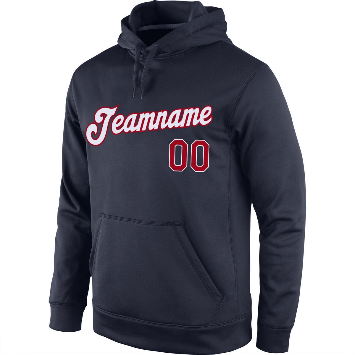 Custom Navy Red-White Classic Style Uniform Pullover Fashion Hoodie