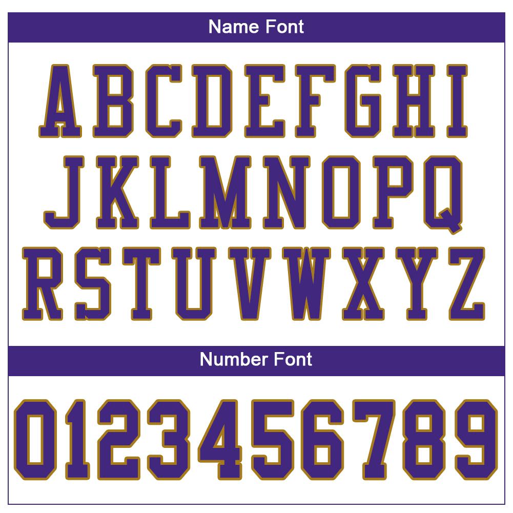 Custom White Purple-Old Gold Classic Style Mesh Authentic Football Jersey